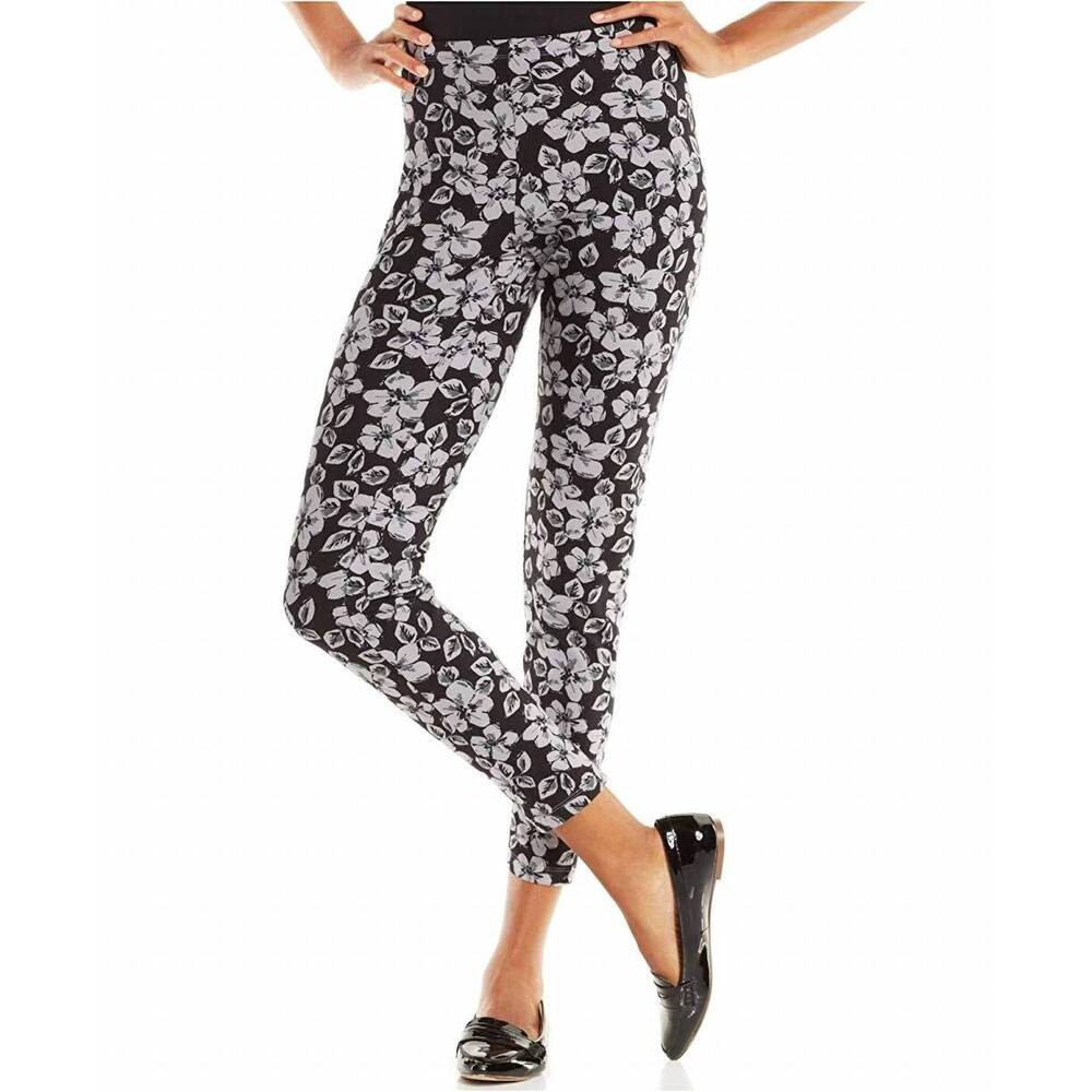 NEW HUE scribble bloom leggings in black